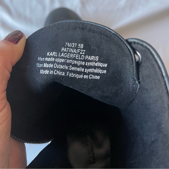 Karl Lagerfeld Paris Pipa Crystal Embellishment Platform Women’s Boot Size 7 - Picture 9 of 9